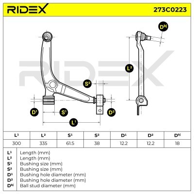 Control Arm RIDEX 273C0223 273C0223 - photo 9