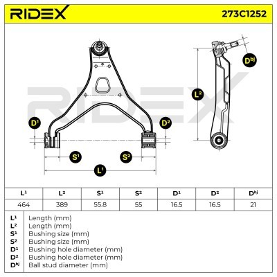 Control Arm RIDEX 273C1252 273C1252 - photo 6