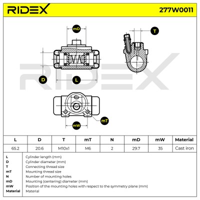 Wheel Brake Cylinder RIDEX 277W0011 277W0011 - photo 6