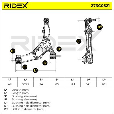 Control Arm RIDEX 273C0521 273C0521 - photo 5