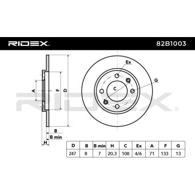 Brake Disc RIDEX 82B1003 82B1003 - photo 3