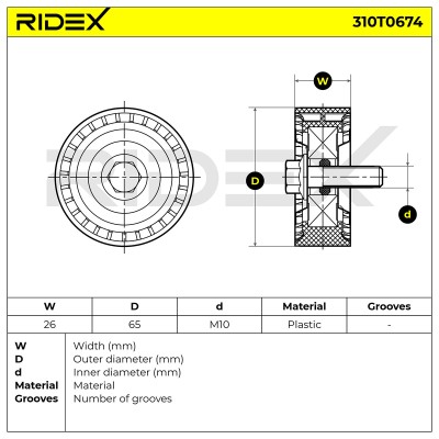 Drive Belt Tensioner RIDEX 310T0674 310T0674 - photo 6