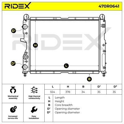 Radiator, Engine Cooling RIDEX 470R0641 470R0641 - photo 7