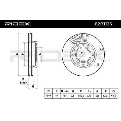 Brake Disc RIDEX 82B1125 82B1125 - photo 6
