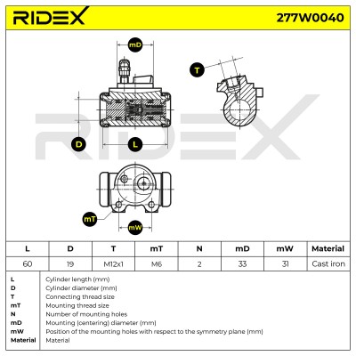 Wheel Brake Cylinder RIDEX 277W0040 277W0040 - photo 6