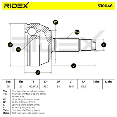 Joint Kit, Drive Shaft RIDEX 5J0046 5J0046 - photo 5