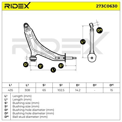 Control Arm RIDEX 273C0630 273C0630 - photo 4