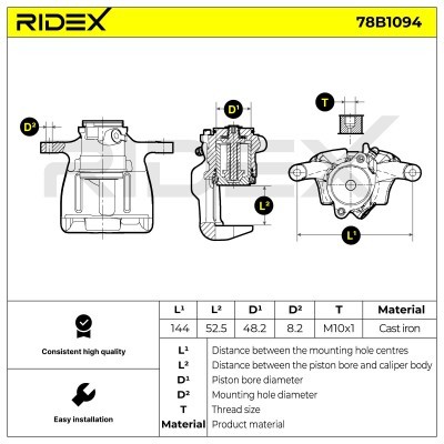 Brake Caliper RIDEX 78B1094 78B1094 - photo 5
