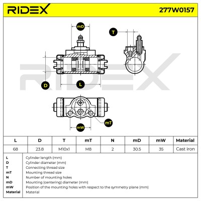 Wheel Brake Cylinder RIDEX 277W0157 277W0157 - photo 6