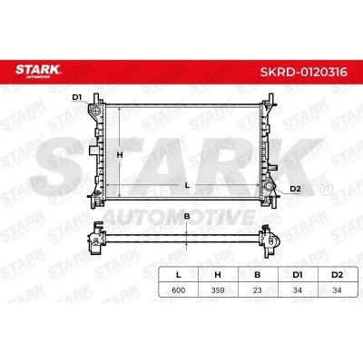 Radiator, Engine Cooling Stark SKRD-0120316 SKRD-0120316 - photo 3