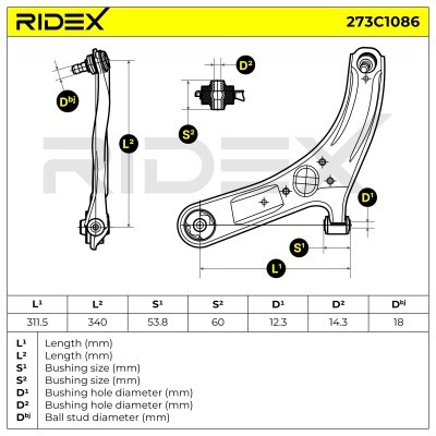 Control Arm RIDEX 273C1086 273C1086 - photo 5