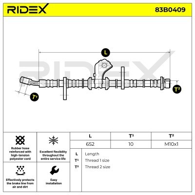 Brake Hose RIDEX 83B0409 83B0409 - photo 9