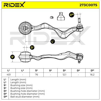 Control Arm RIDEX 273C0075 273C0075 - photo 7