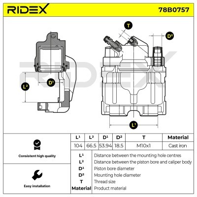 Brake Caliper RIDEX 78B0757 78B0757 - photo 6