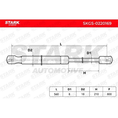Gas Spring, boot-/cargo area Stark SKGS-0220169 SKGS-0220169 - photo 5