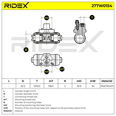 Wheel Brake Cylinder RIDEX 277W0154 277W0154 - photo 6