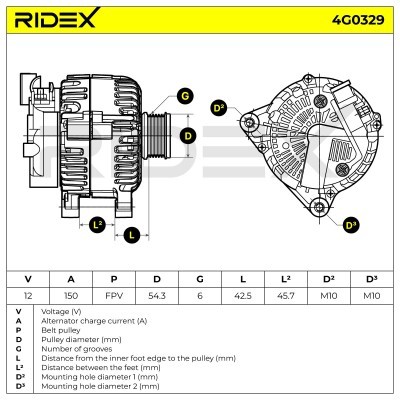 Alternator RIDEX 4G0329 4G0329 - photo 5
