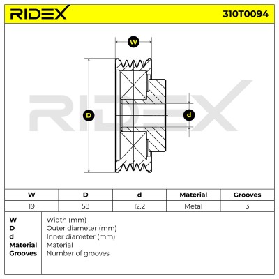 Belt Tensioner V-Ribbed Belt RIDEX 310T0094 310T0094 - photo 6