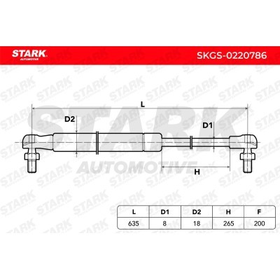 Gas Spring, boot-/cargo area Stark SKGS-0220786 SKGS-0220786 - photo 5