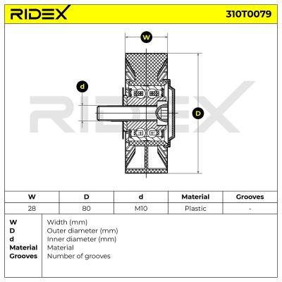 Belt Tensioner V-Ribbed Belt RIDEX 310T0079 310T0079 - photo 6