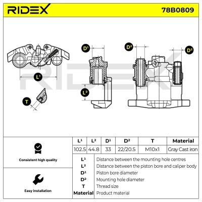 Brake Caliper RIDEX 78B0809 78B0809 - photo 7