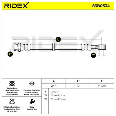 Brake Hose RIDEX 83B0534 83B0534 - photo 6