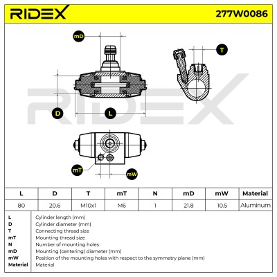Wheel Brake Cylinder RIDEX 277W0086 277W0086 - photo 6