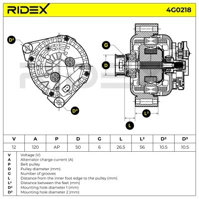 Alternator RIDEX 4G0218 4G0218 - photo 5