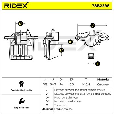 Brake Caliper RIDEX 78B2298 78B2298 - photo 3