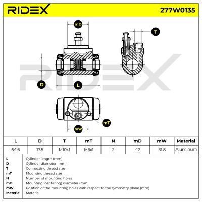 Wheel Brake Cylinder RIDEX 277W0135 277W0135 - photo 5