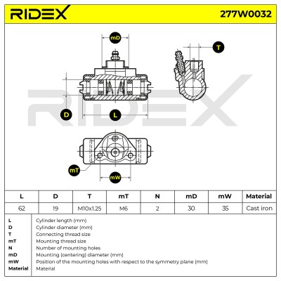 Wheel Brake Cylinder RIDEX 277W0032 277W0032 - photo 6