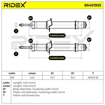 Shock Absorber RIDEX 854S1925 854S1925 - photo 7