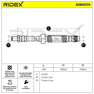 Brake Hose RIDEX 83B0079 83B0079 - photo 3