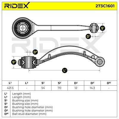 Control Arm RIDEX 273C1601 273C1601 - photo 7