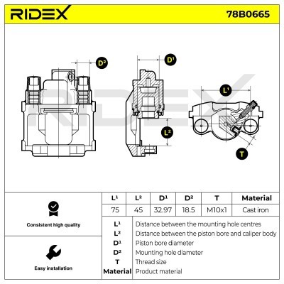 Brake Caliper RIDEX 78B0665 78B0665 - photo 6