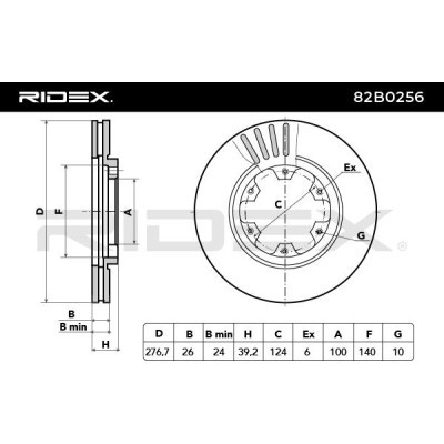 Brake Disc RIDEX 82B0256 82B0256 - photo 3
