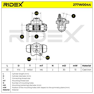 Wheel Brake Cylinder RIDEX 277W0044 277W0044 - photo 6