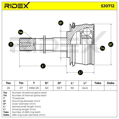 Joint Kit, Drive Shaft RIDEX 5J0712 5J0712 - photo 6