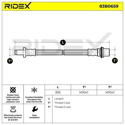 Brake Hose RIDEX 83B0659 83B0659 - photo 6