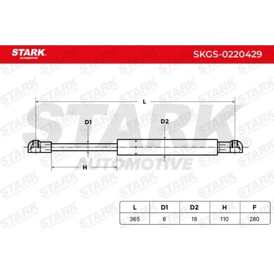Gas Spring, boot-/cargo area Stark SKGS-0220429 SKGS-0220429 - photo 3