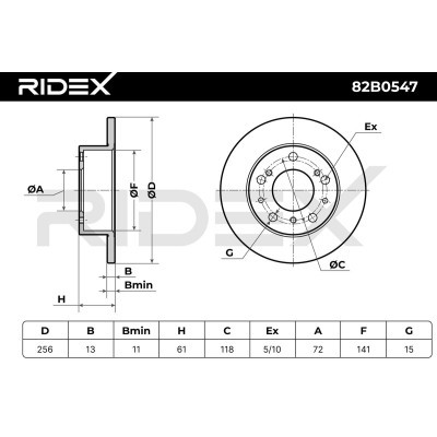 Brake Disc RIDEX 82B0547 82B0547 - photo 5