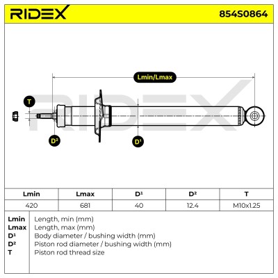 Shock Absorber RIDEX 854S0864 854S0864 - photo 2