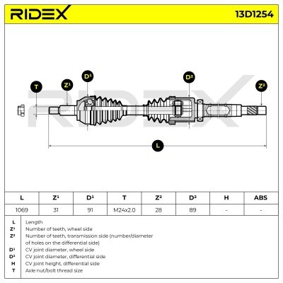 Drive Shaft RIDEX 13D1254 13D1254 - photo 7