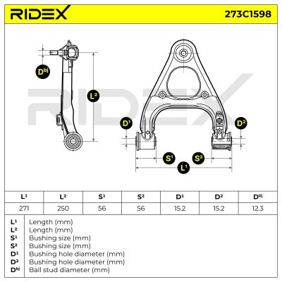 Control Arm RIDEX 273C1598 273C1598 - photo 5