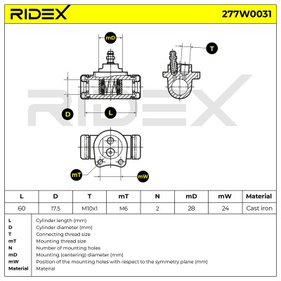 Wheel Brake Cylinder RIDEX 277W0031 277W0031 - photo 8