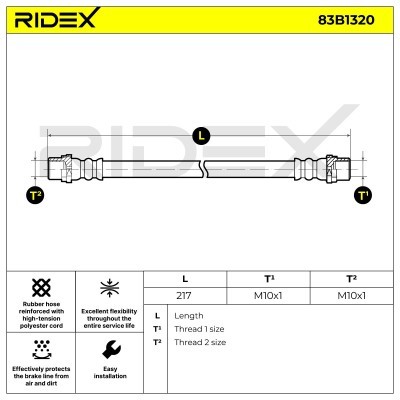 Brake Hose RIDEX 83B1320 83B1320 - photo 7