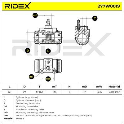 Wheel Brake Cylinder RIDEX 277W0019 277W0019 - photo 6