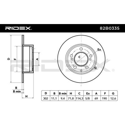 Brake Disc RIDEX 82B0335 82B0335 - photo 3