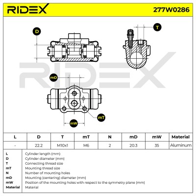 Wheel Brake Cylinder RIDEX 277W0286 277W0286 - photo 6