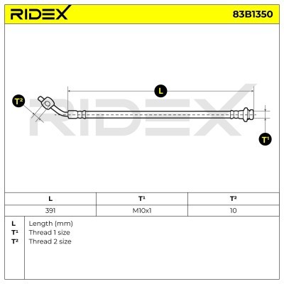 Brake Hose RIDEX 83B1350 83B1350 - photo 5